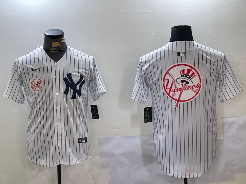 Men New York Yankees Blank White stripe Game 2024 Nike MLB Jersey style 10274